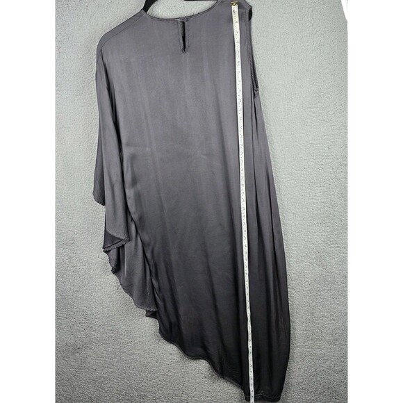Stark X Dress Womens M Black Asymmetric Satin Scoop Neck - Picture 10 of 16